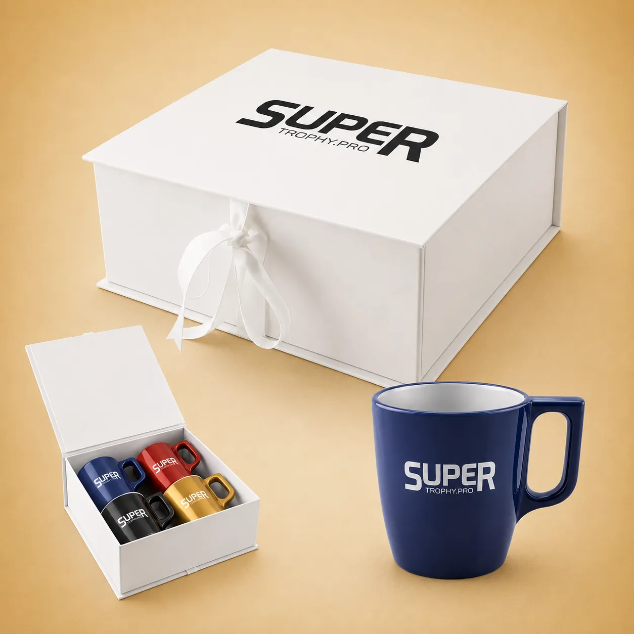 Coffret 4 Mugs 25 cl personnalisé
