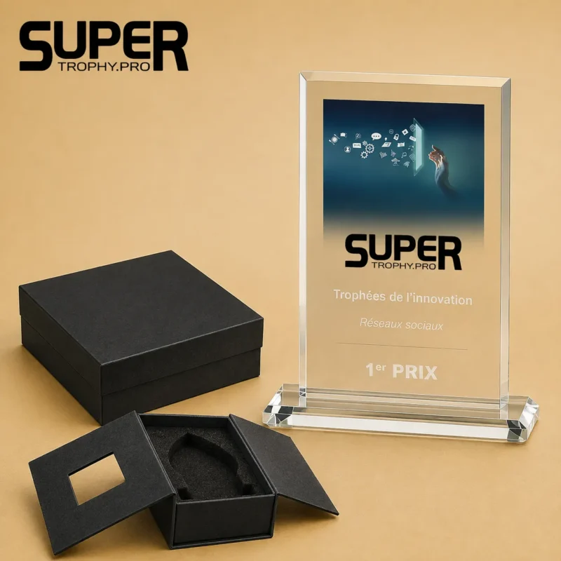 Trophée Rectangle en verre personnalisé