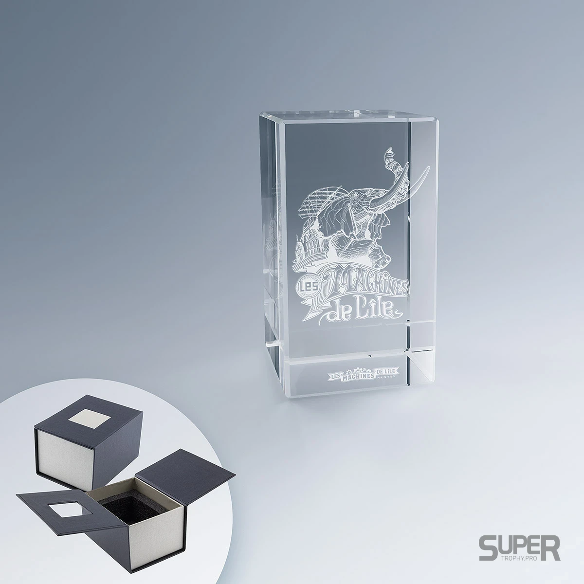 Bloc de verre gravé 9 cm personnalisé