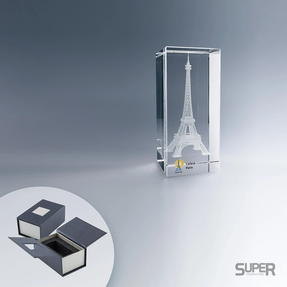 Bloc de verre rectangle 7 cm personnalisé