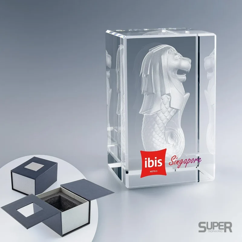 Bloc de verre 8 cm personnalisé