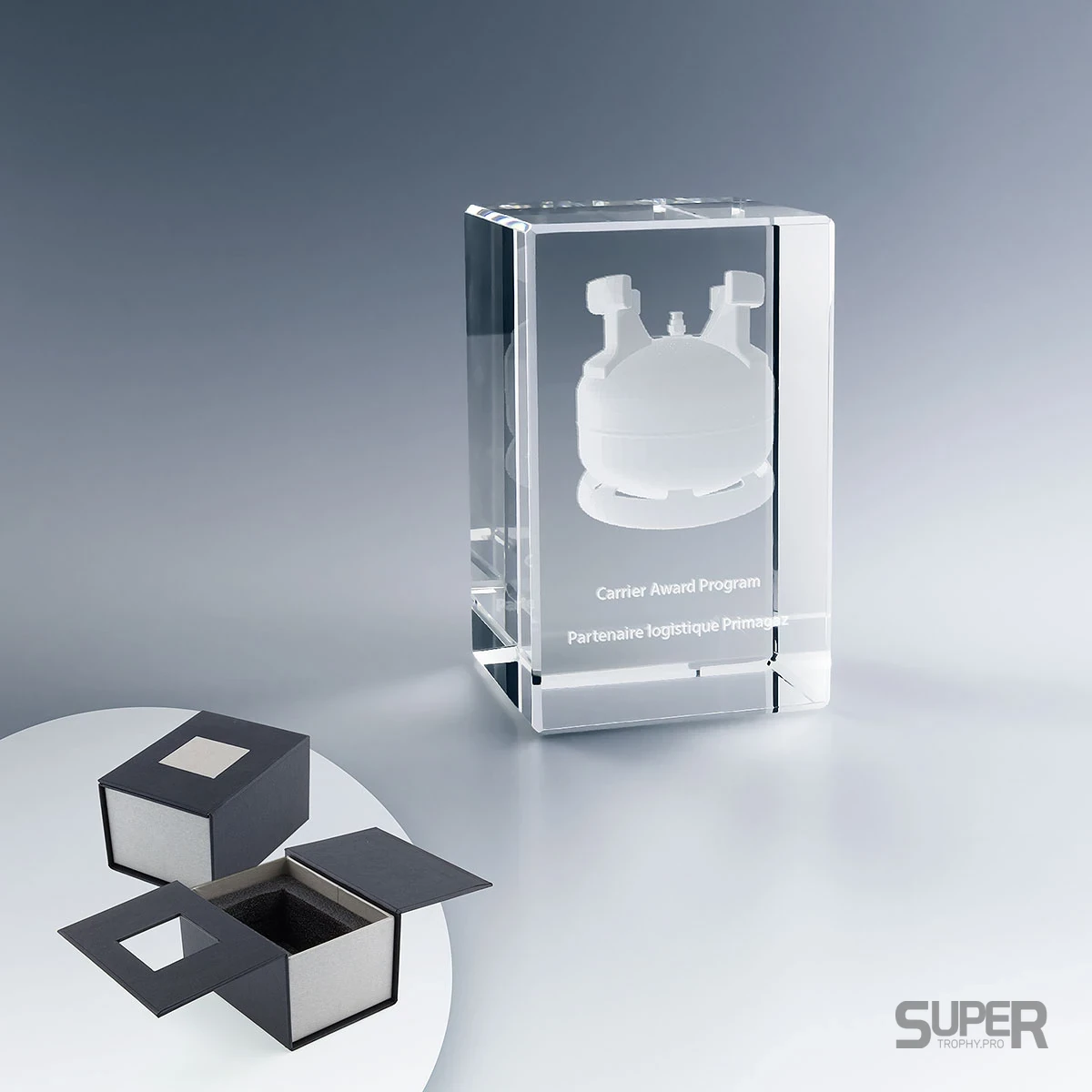 Bloc de verre 8 cm personnalisé