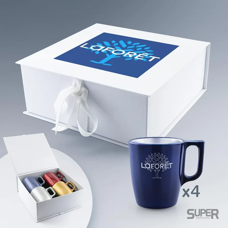 Coffret 4 Mugs 25 cl personnalisé