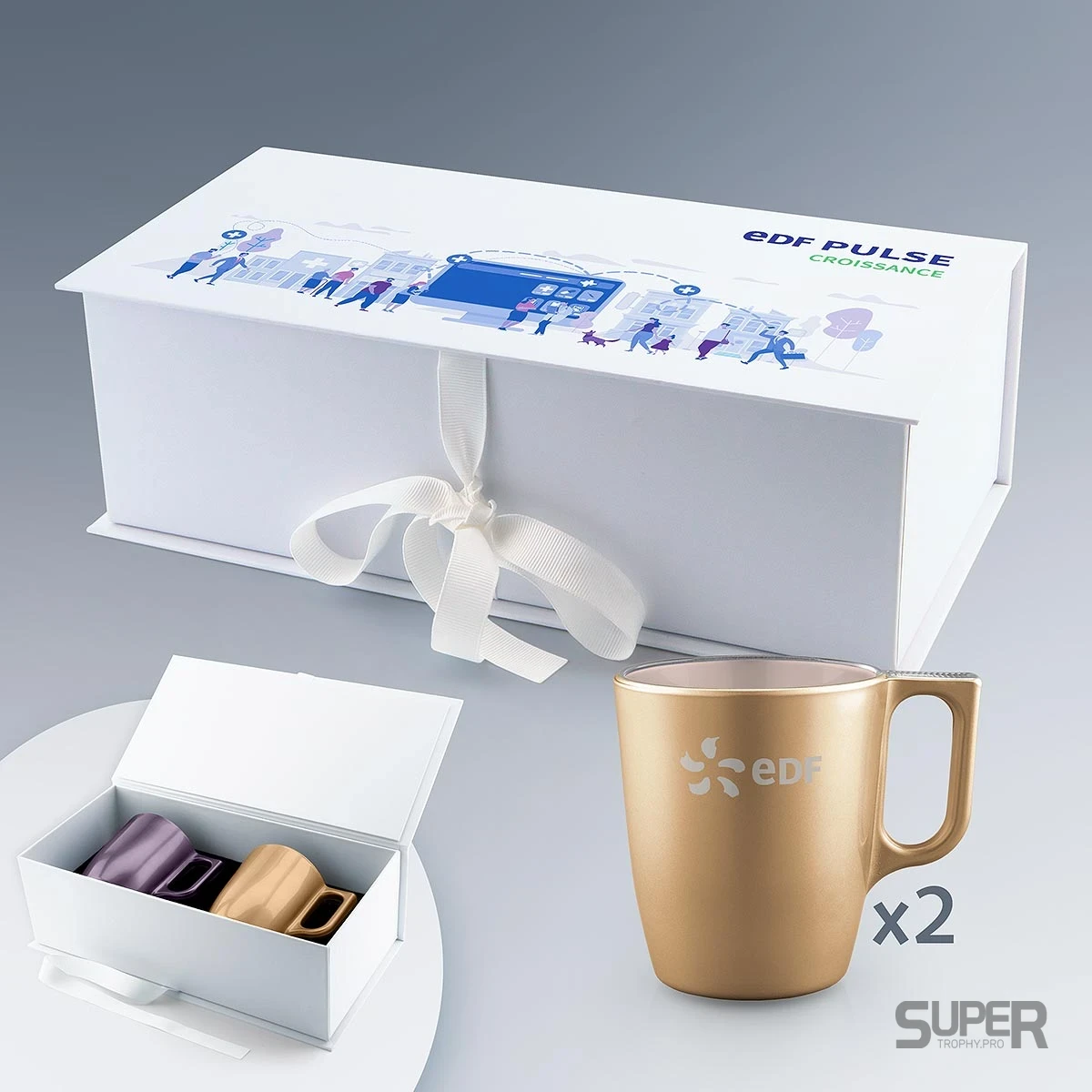 Coffret Duo de Mugs 25 cl personnalisé