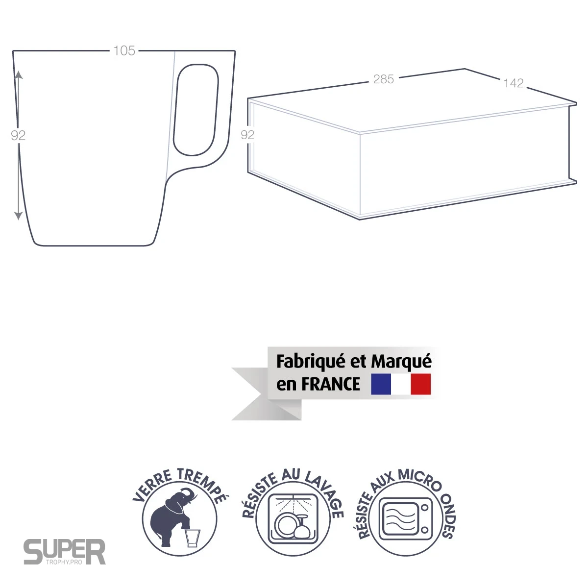 Coffret Duo de Mugs 25 cl personnalisé