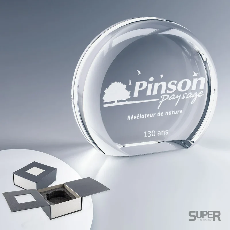 Trophée Rond Géant TR333 en verre personnalisé