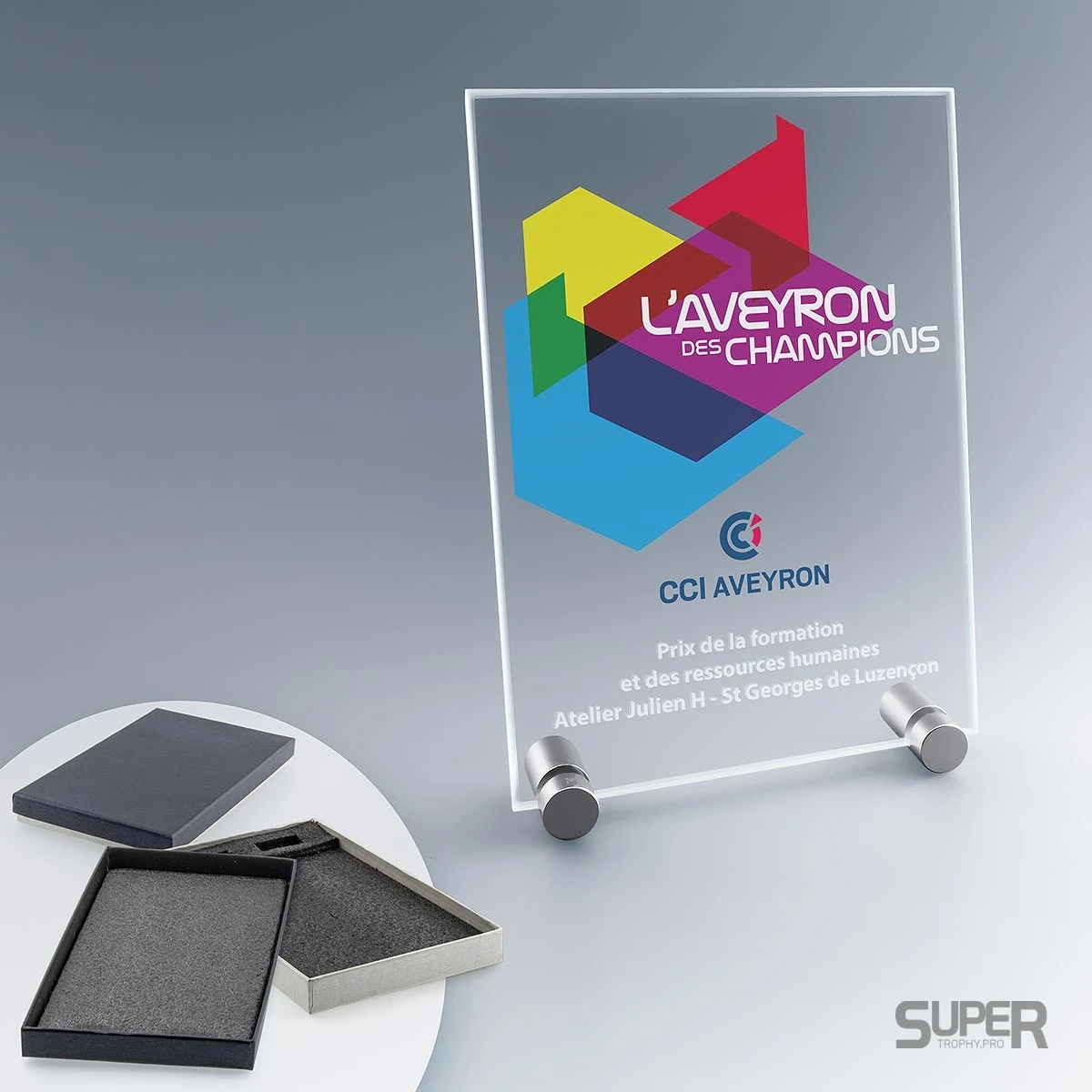 Grande plaque en verre 18 cm personnalisée