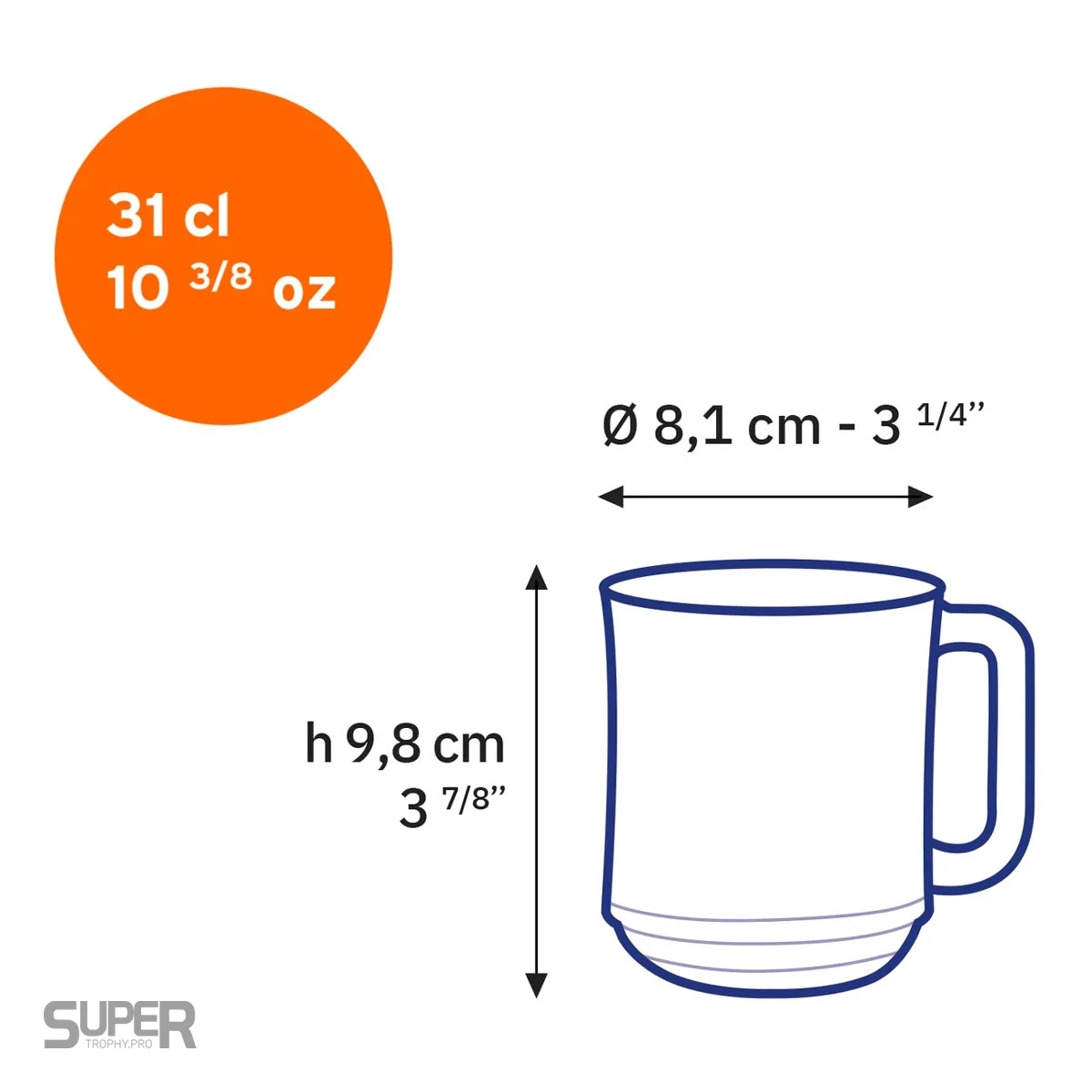 Tasse en verre Duralex Lys 31 cl personnalisée