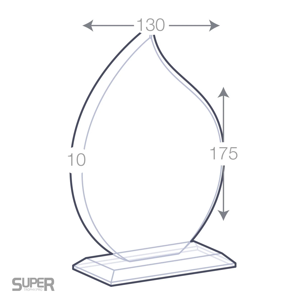 Trophée Flamme en verre personnalisé