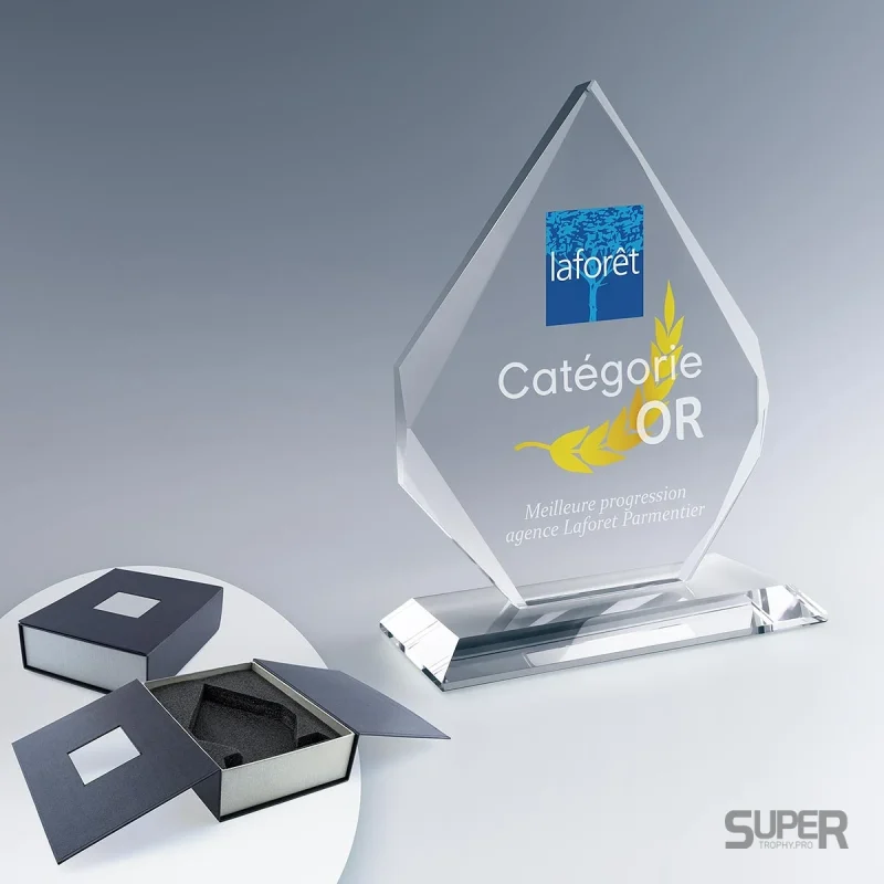 Trophée Iceberg en verre personnalisé