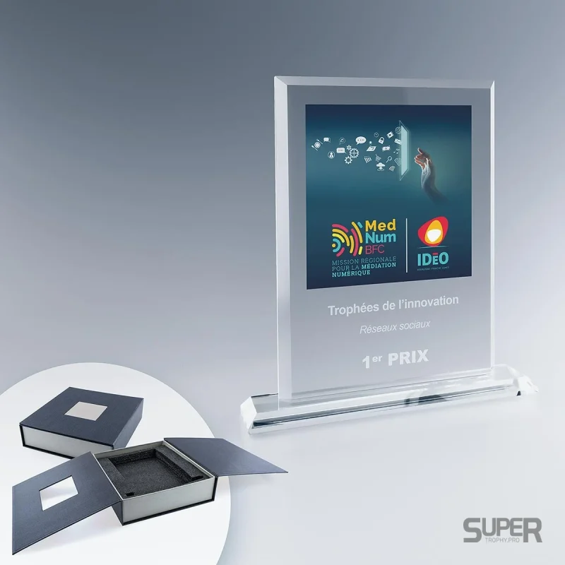 Trophée Rectangle en verre personnalisé