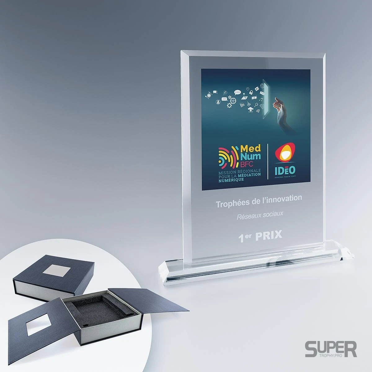 Trophée Rectangle en verre personnalisé