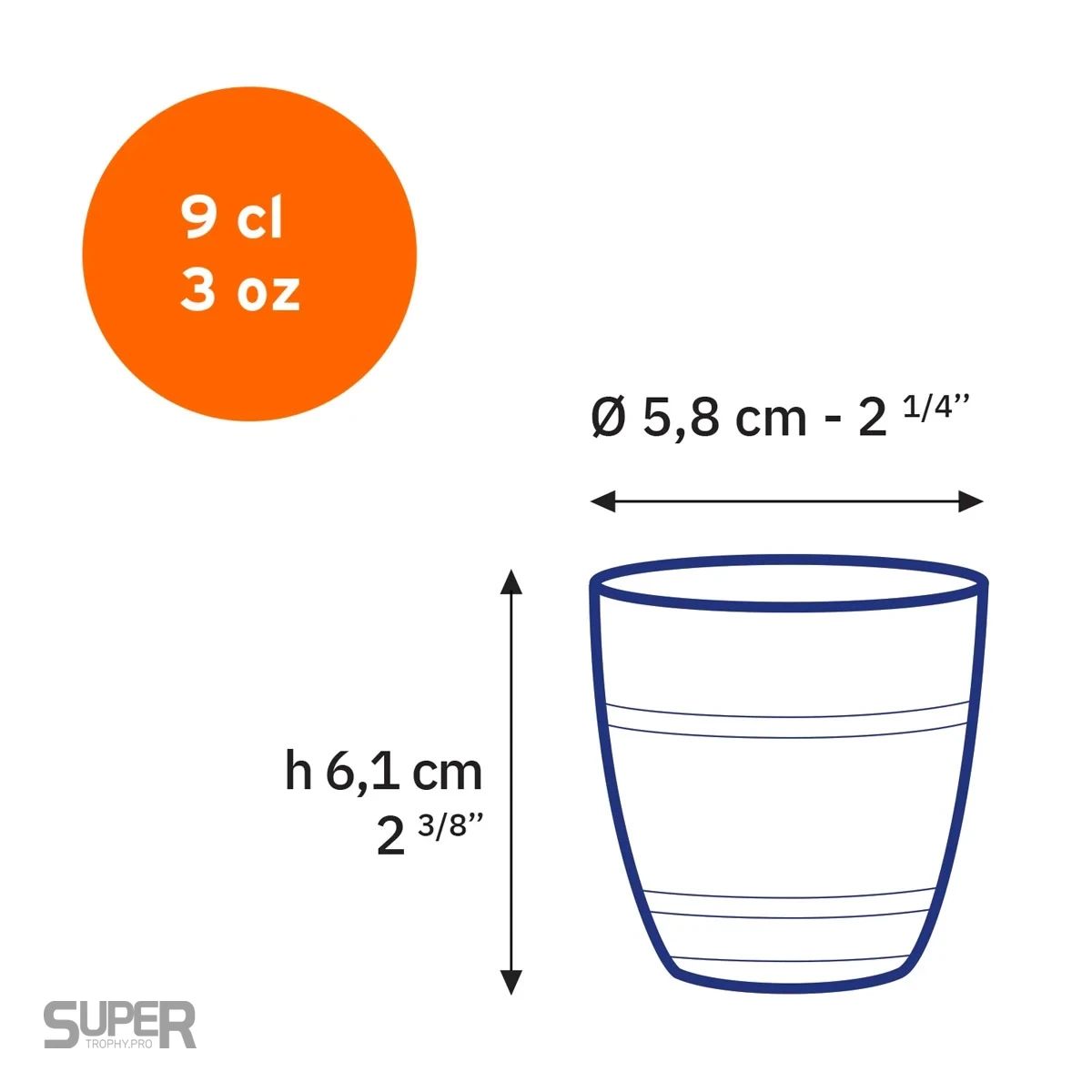 Verre expresso Duralex Gigogne 9 cl personnalisé