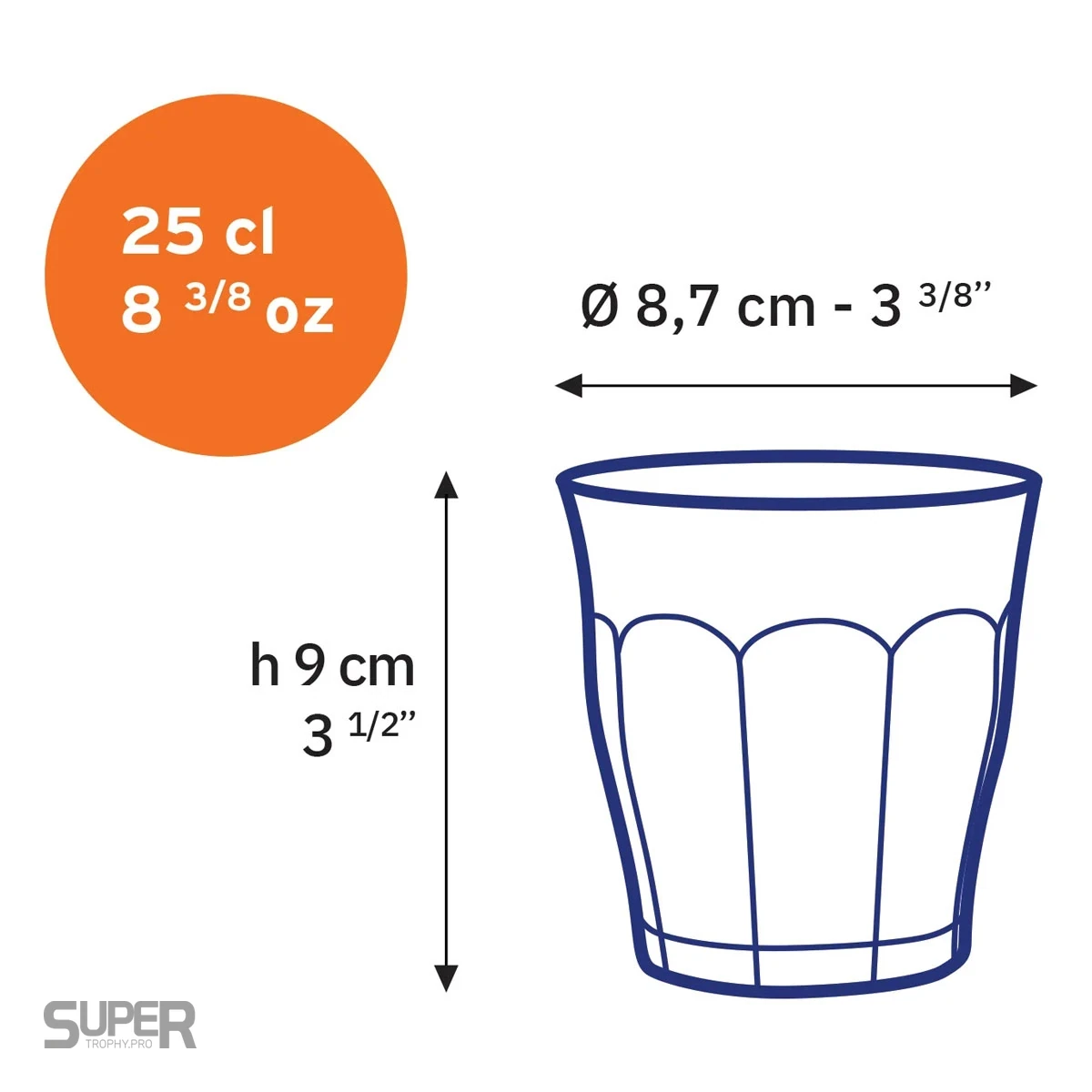 Verre à eau Duralex Picardie 25 cl personnalisé